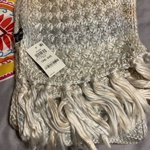 INC scarf gold silver knitted